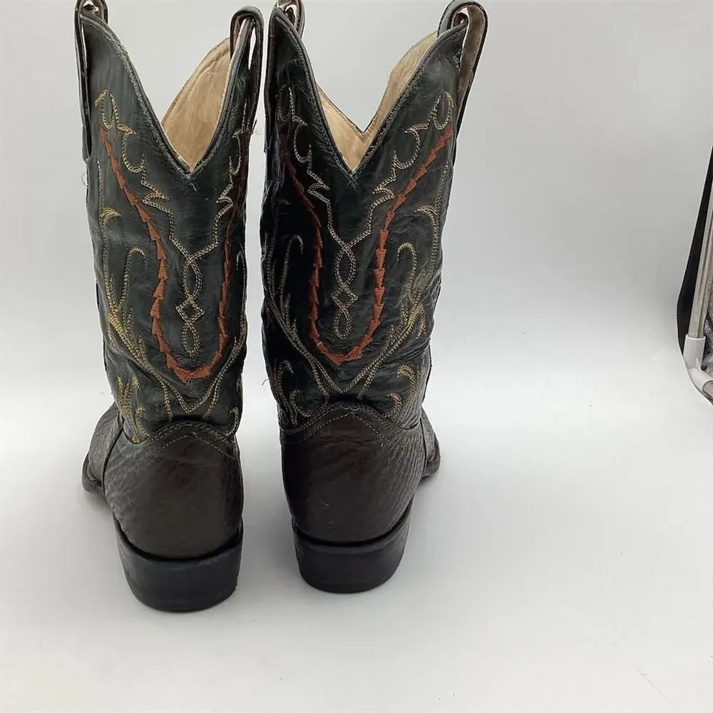 Vintage Western Cowboy‎ Boots Brown Leather Size 5.5 Unisex